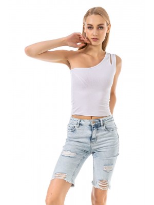 BRSH Yırtıklı Model Bermuda Likralı Kot Şort