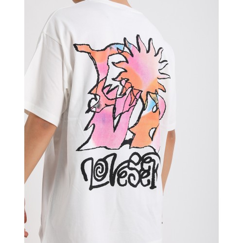BSC Oversize Love Peace Logo Baskılı Unisex T-Shirt - Beyaz