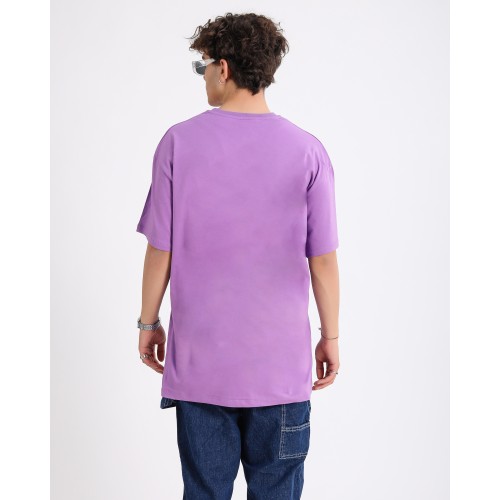 BSC Oversize Nirvana Nevermind Smiley  Baskılı Unisex T-Shirt - Mor