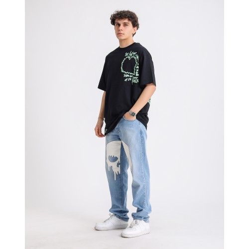 BSC Oversize Art Of Creation Ön-Arka Baskılı Unisex Tişört - Siyah