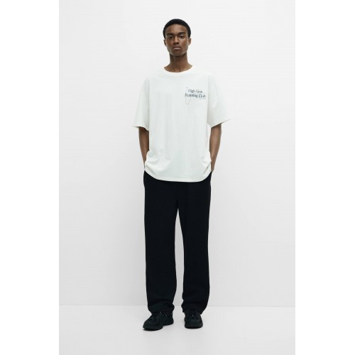 PB Oversize High Line Running Club Baskılı Unisex T-Shirt - Beyaz