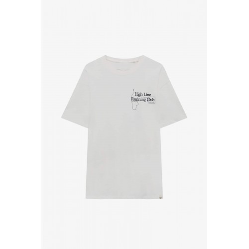 PB Oversize High Line Running Club Baskılı Unisex T-Shirt - Beyaz