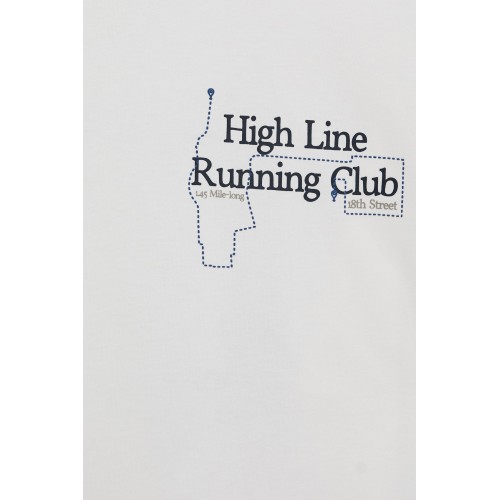 PB Oversize High Line Running Club Baskılı Unisex T-Shirt - Beyaz
