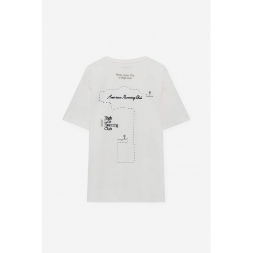 PB Oversize High Line Running Club Baskılı Unisex T-Shirt - Beyaz