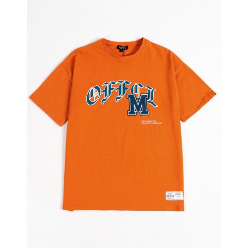 BHM Ekstra Oversize Official M Nakış Detaylı Unisex Tişört - Mat Turuncu