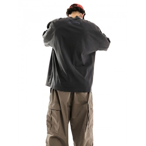 AS Extra Oversize Boxy Fit Washed Collusion Studios Unisex Tişört - Siyah
