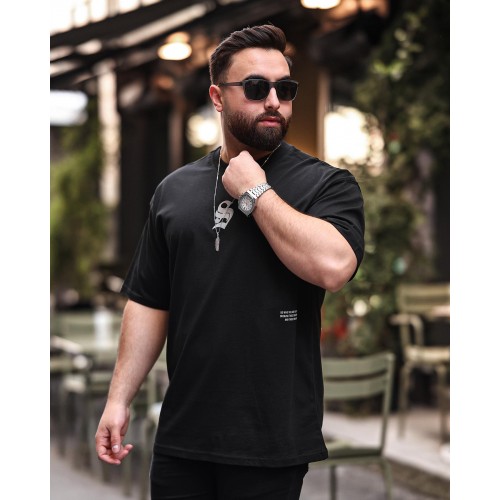 SCX Oversize Tribal S Logo Ön Baskılı Unisex Tişört - Siyah