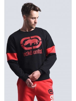 Ecko Ekstra Oversize Ön Logo Baskılı Unisex Sweatshirt - Siyah