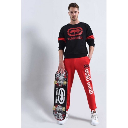Ecko Ekstra Oversize Ön Logo Baskılı Unisex Sweatshirt - Siyah