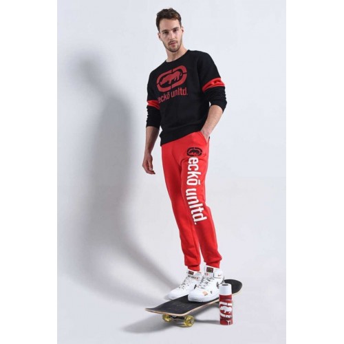 Ecko Ekstra Oversize Ön Logo Baskılı Unisex Sweatshirt - Siyah
