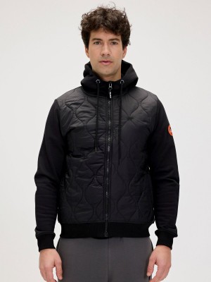 BB Oversize Önden Fermuarlı Kapüşonlu Unisex Hırka - Siyah