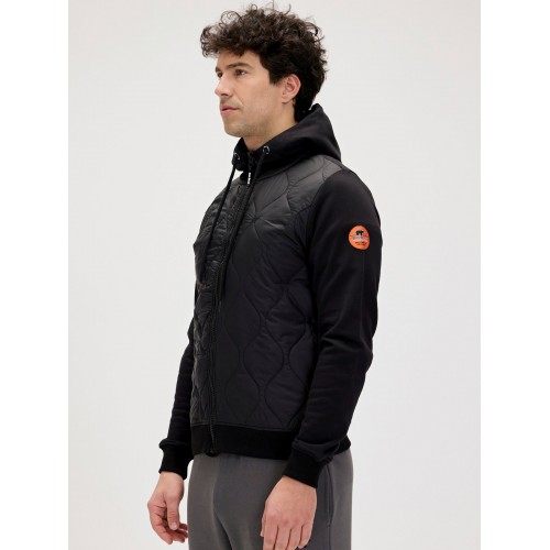 BB Oversize Önden Fermuarlı Kapüşonlu Unisex Hırka - Siyah