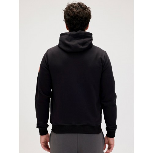 BB Oversize Önden Fermuarlı Kapüşonlu Unisex Hırka - Siyah