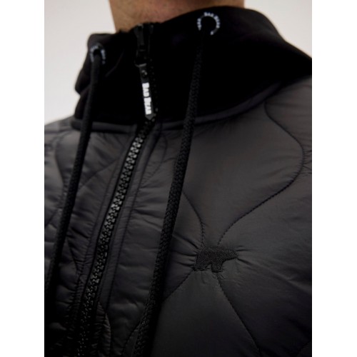 BB Oversize Önden Fermuarlı Kapüşonlu Unisex Hırka - Siyah