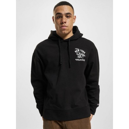 TMYJNS Regular Fit New York Pizza Hoodie - Siyah 