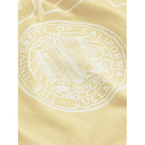 NCMS Oversize University California Baskılı Unisex Tişört - Sarı