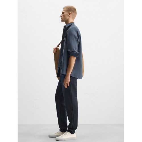 ZR Regular Fit Jogger Bel Katlı Paça Pantolon - Lacivert