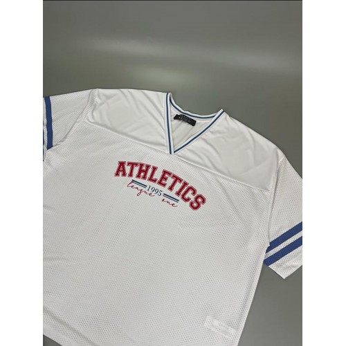 PRMRK Extreme Oversize Athletics Unisex Baseball Jersey - Beyaz
