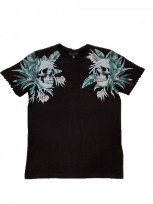 NCMS Regular Fit Kuru Kafa Baskılı Unisex Tişört - Siyah 
