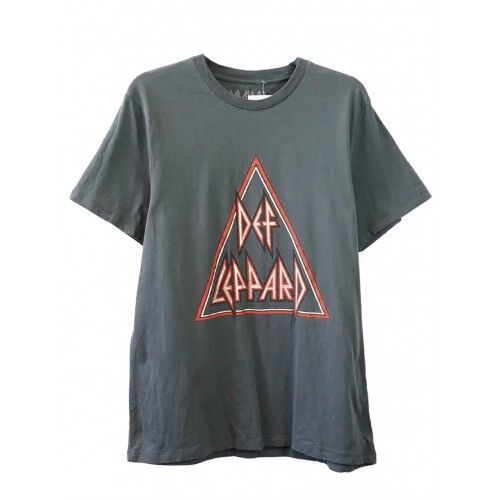 DF Regular Fit Def Leppard Baskılı Unisex Tişört - Gri