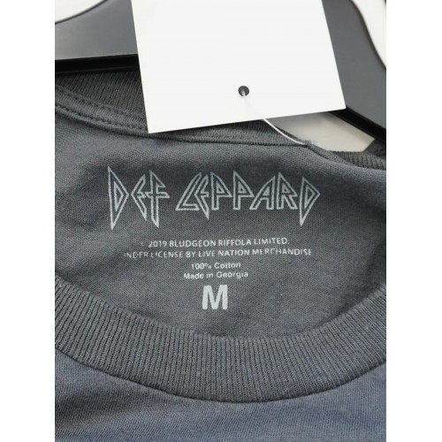 DF Regular Fit Def Leppard Baskılı Unisex Tişört - Gri
